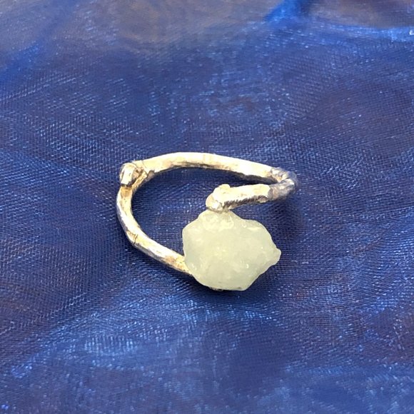 Handmade Sterling Silver and Aquamarine Ring - Picture 1 of 7